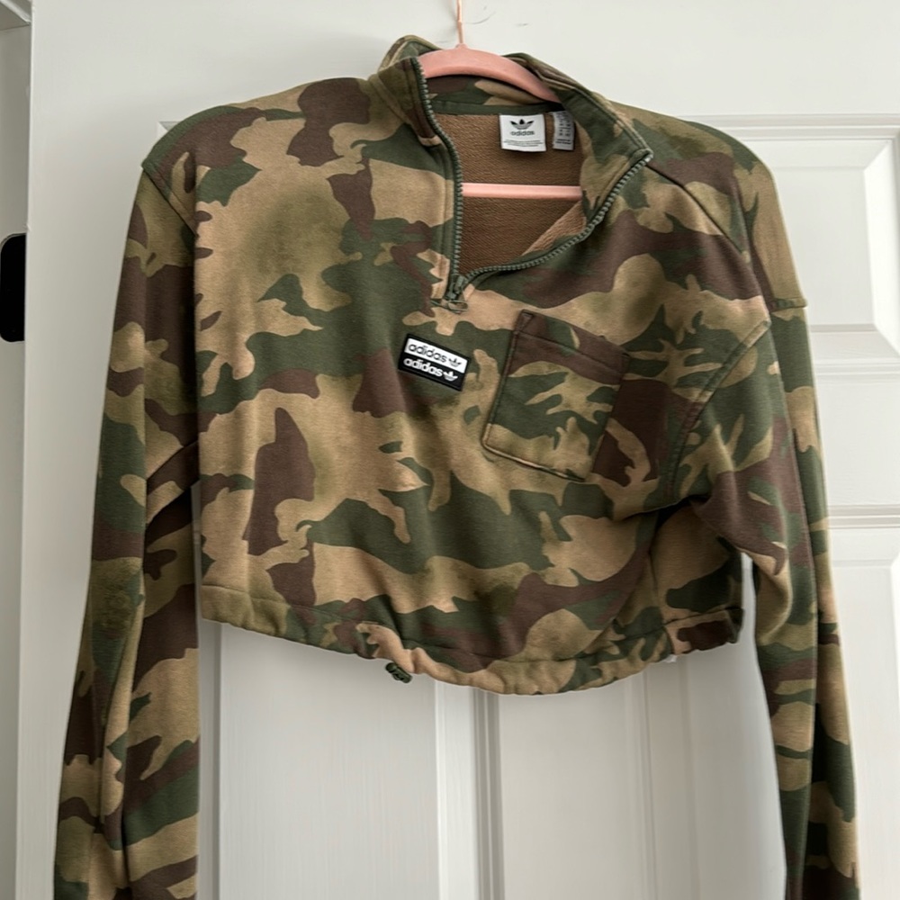 Adidas Cropped Camo Sweatshirt